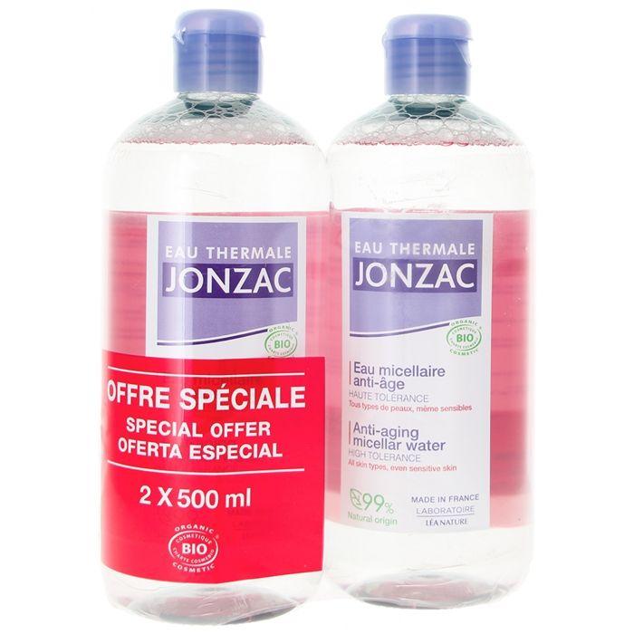 Eau Thermale Jonzac Sublimactive Eau Micellaire Anti-Âge Haute Tolérance Lot de 2 x 500 ml Offre Spéciale