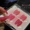 Lin Er Nail Art: Light Red & Dazzling Pink 4-Color Gel Powder Set for a Tender, Pure, Versatile Look