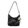 Korean Version of Casual Canvas Tote Bag for Women's Autumn New Simple Casual Shoulder Bag Niche Design Underarm Bag