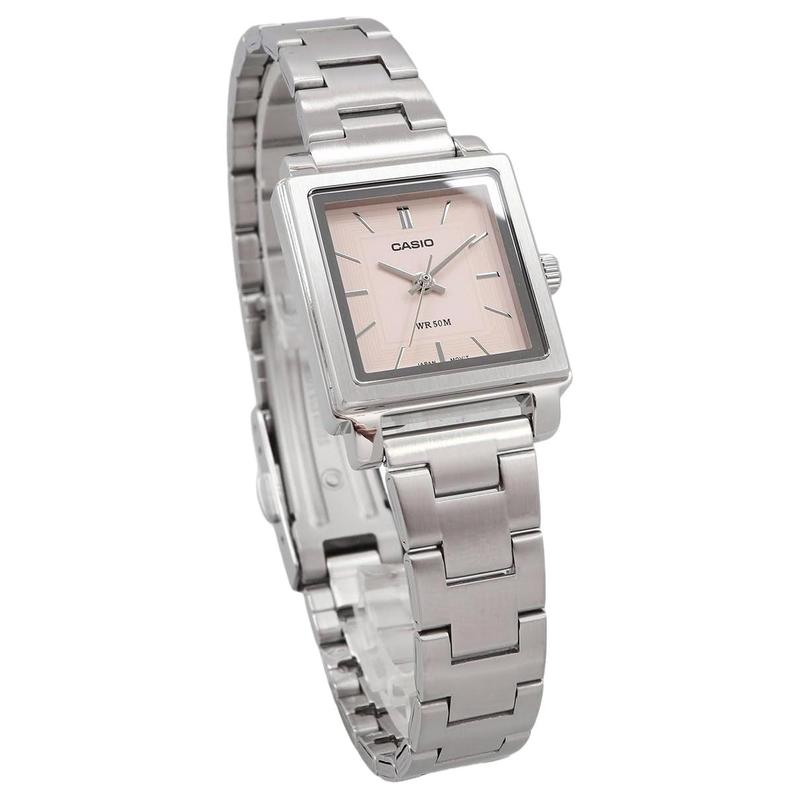 CASIO LTP-E176 series simple and versatile waterproof Quartz Steel Strap women s watch pink dial LTP-E176D-4AV розовый