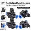 HVFF Pneumatic Fitting 2 Way Quick Push Connector Tube Hose 4mm 6mm 8mm 10mm 12mm Air Pneumatic Parts Plastic Switch Controller