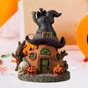Stone Cottage Statue Fairy Garden House Figurine Craft with Colorful Lights for Cabinet Outdoor