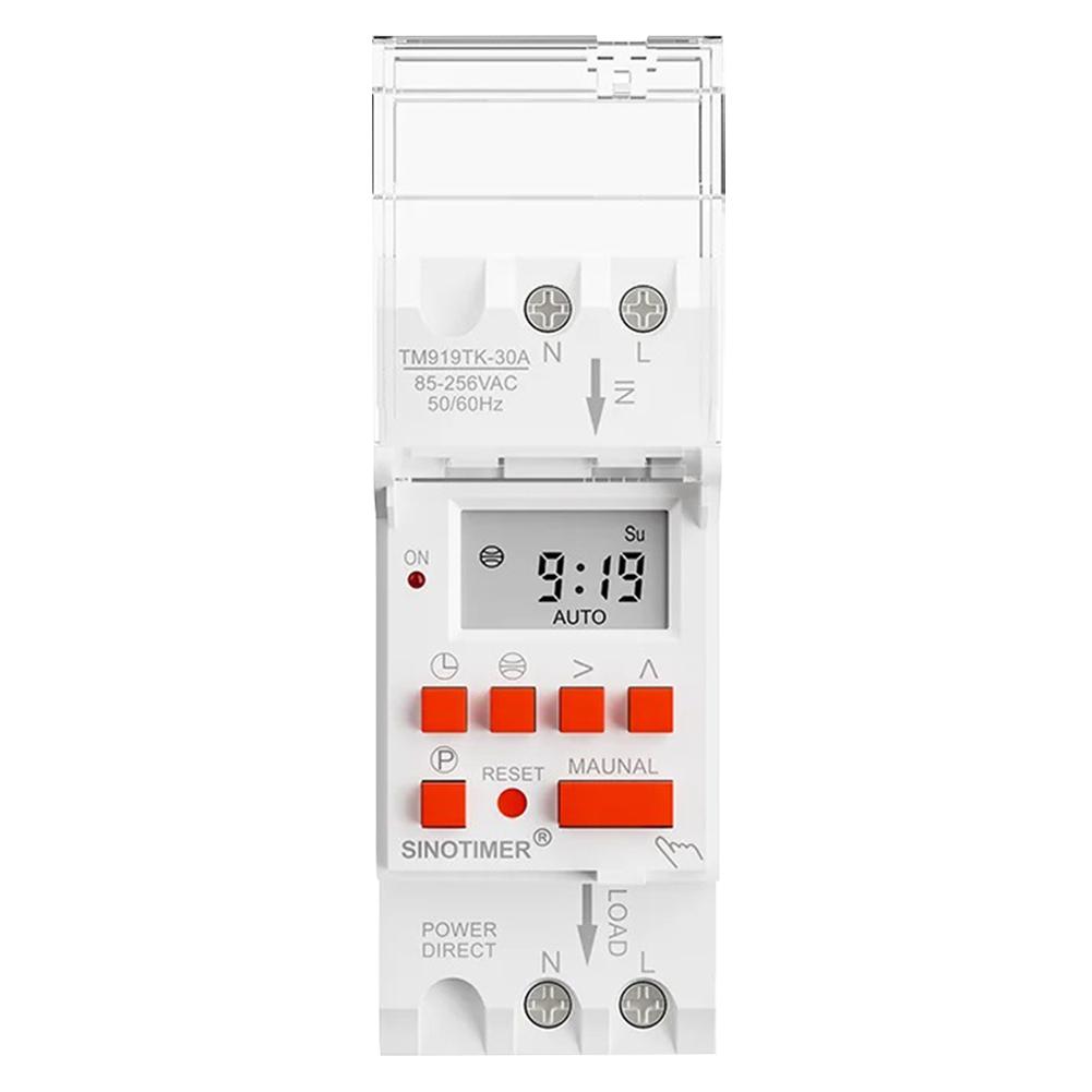 Wide Voltage 85-265V AC Astronomical Time Switch 16A 30A Digital Astronomical Timer Switch Din Rail for Automatic Calculation