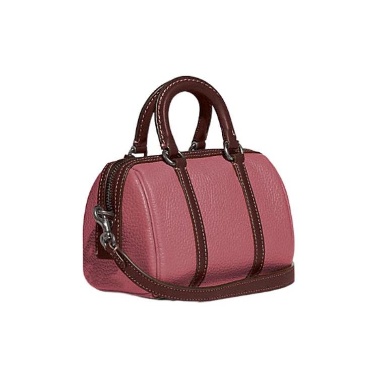 New COACH Ruby Cow Leather Handbag, Shoulder Bag, Crossbody Bag Women's Pink & Brown CA116-V5LOK
