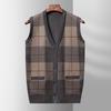 Autunno e Inverno Nuovo Gilet da Uomo in Lana Lavorato a Maglia Gilet Slim Moda Color Block Maglia Cardigan Uomo.