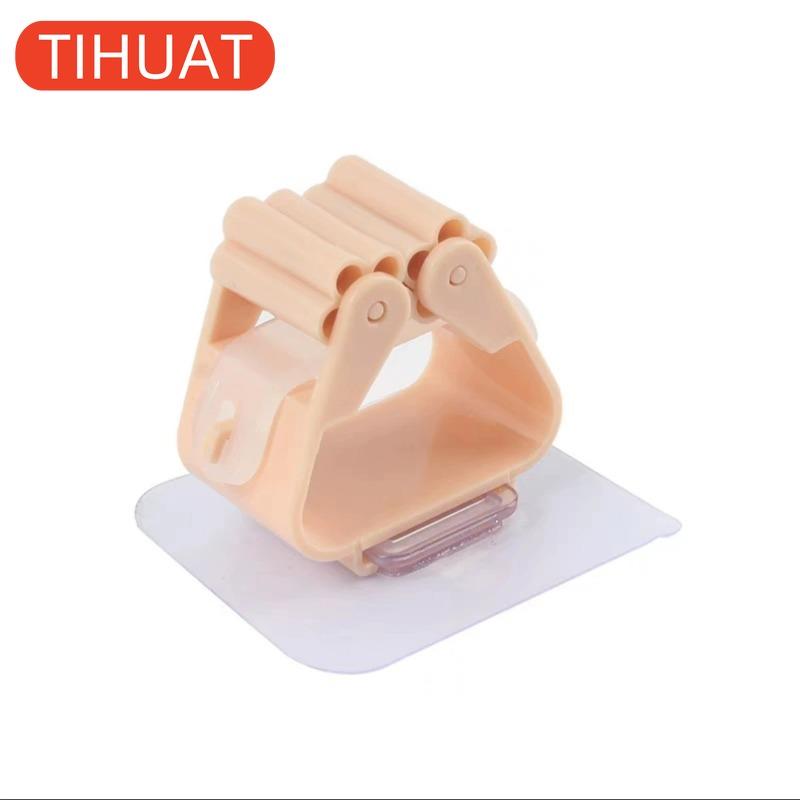 

Настенный держатель для швабры, органайзер для швабры, держатель для щетки, вешалка для швабры, стойка для хранения, кухонная вешалка-клипса, бесшовный крючок для швабры оранжевый