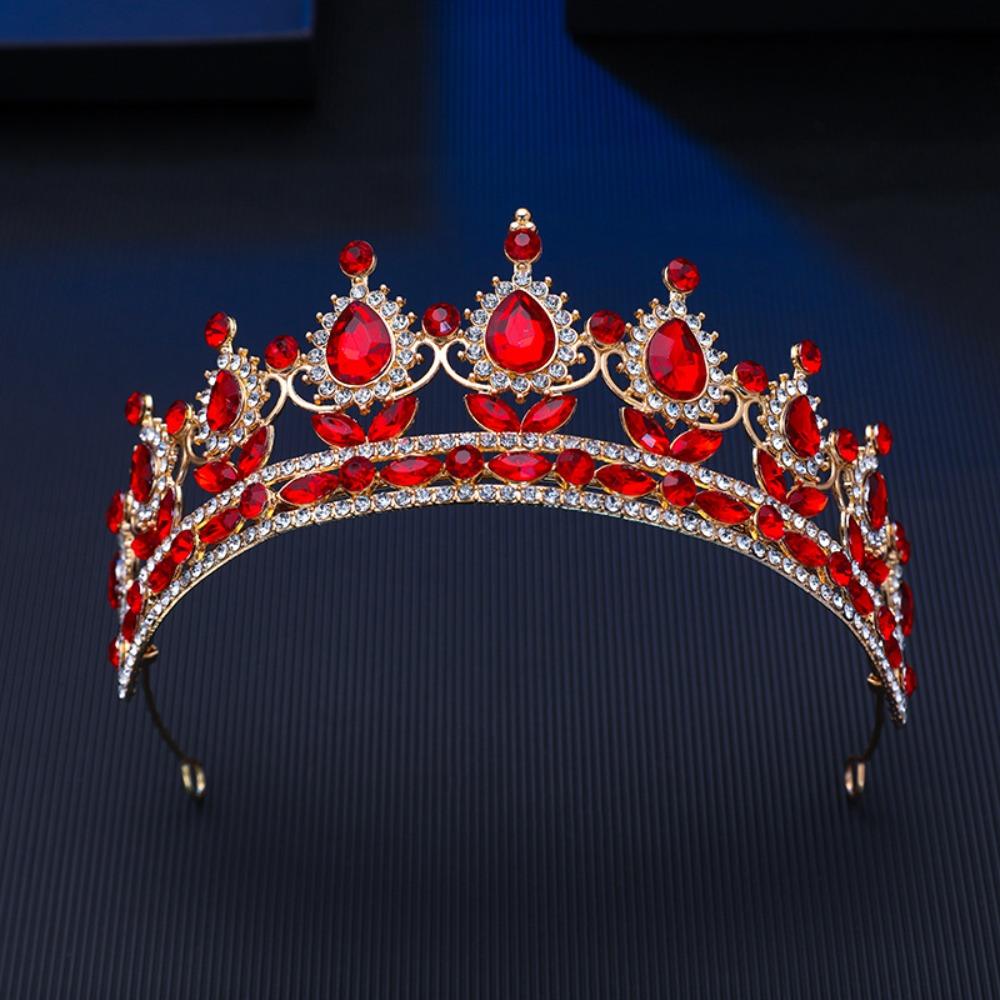 Baroque Wedding Hair Tiara Headpieces Jewelry Crystal Bridal Tiara Crown High-end Rhinestone Diadem Veil Tiaras Birthday Gift