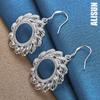 925 Sterling Silver Round Wind Wheel Pendant Perforated Earrings Fashionable Wedding Jewelry