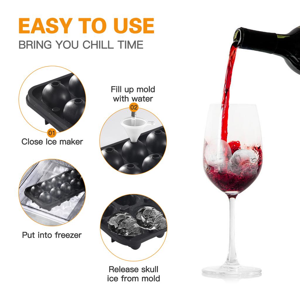 1pcs 10 Creative Ice Making Molds with Funneled Human Skulls and Whiskey Shaped Food Grade Ice Block Molds 6