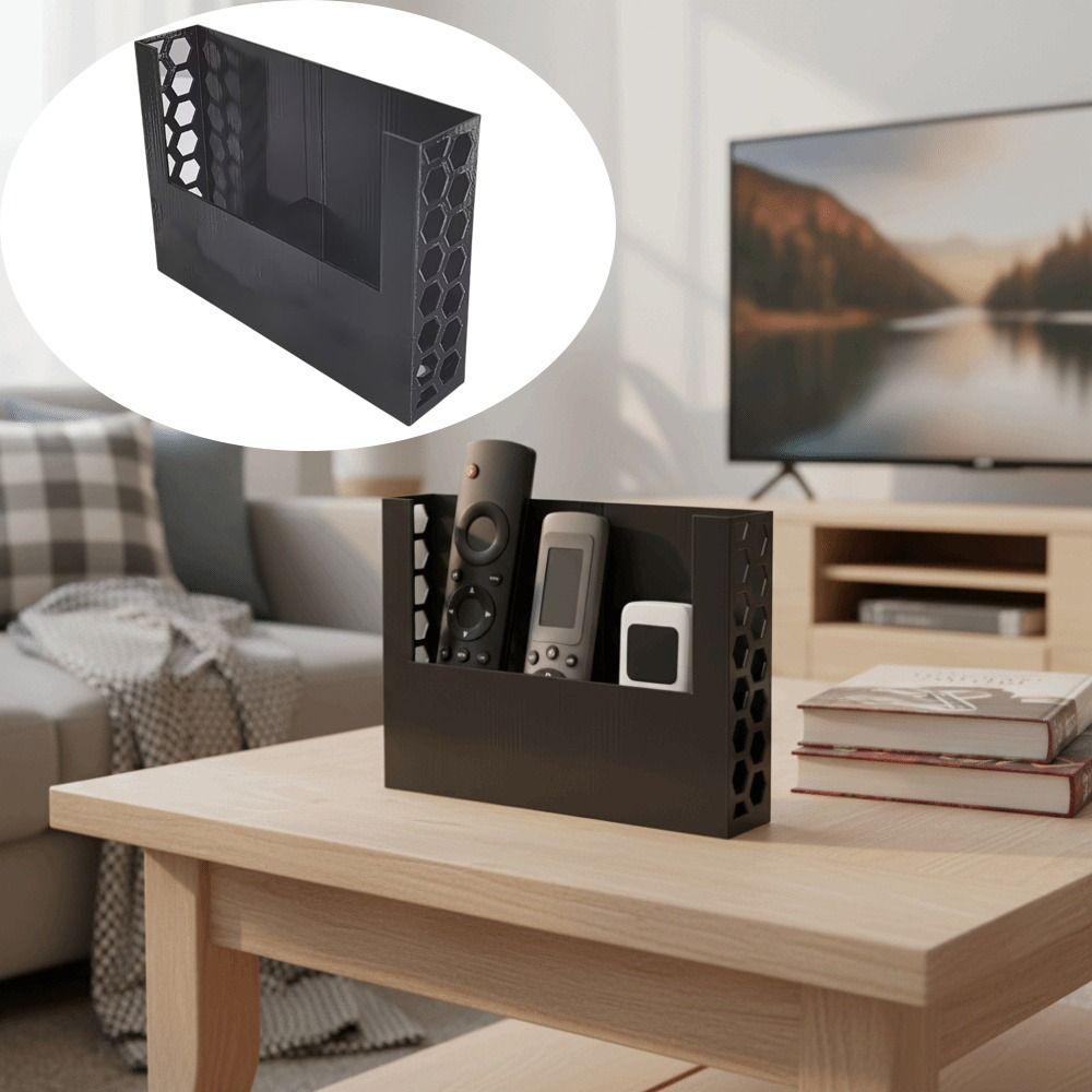 Black Color Remote Control Organizer Honeycomb Design Honeycomb Storage Box  Living Room