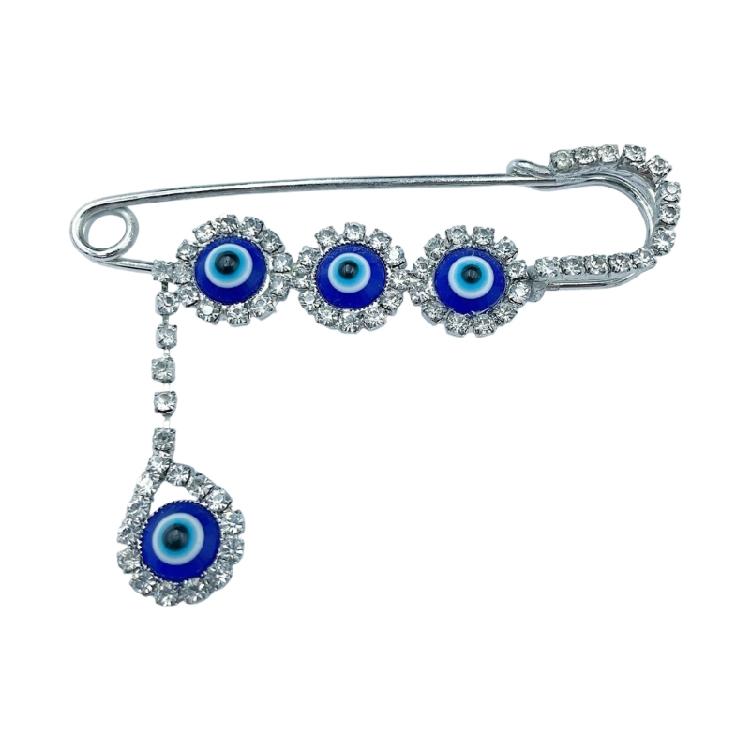 Multi Purpose Devil Eye Safety Pin For Hijab Scarf Coat Decoration Fashion Jewelry Elegant Lapel Pin Accessory