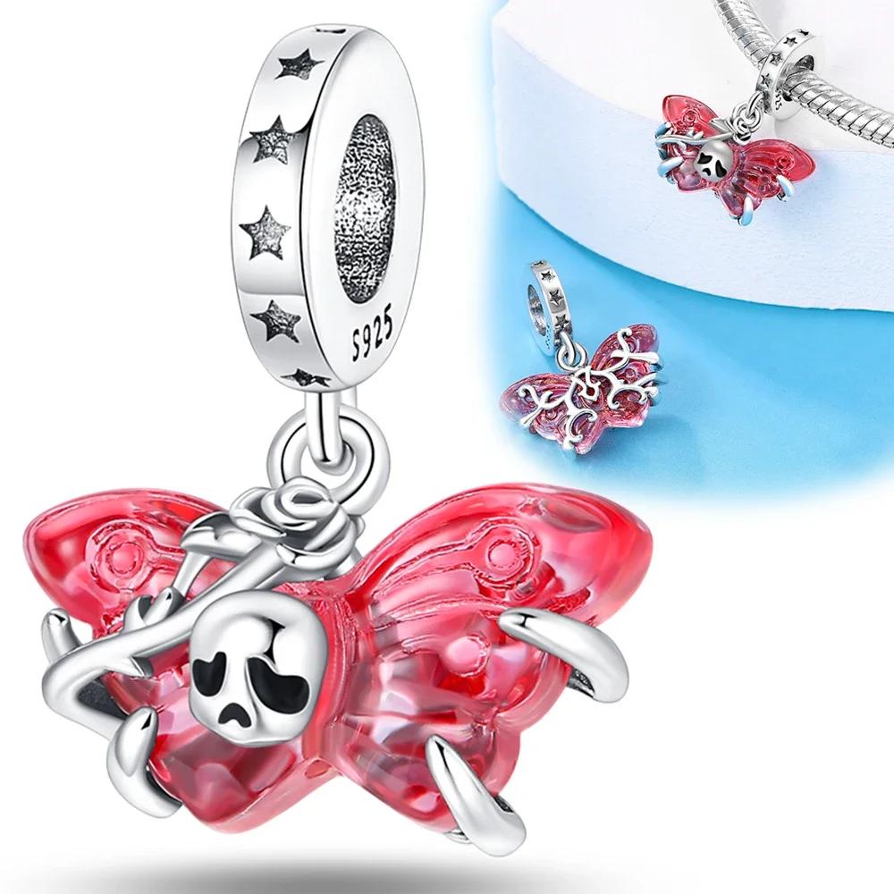 Copper Halloween Series Luminous Pumpkin Blood Devil Charm For Women Original Bracelet Diy Jewelry Making Gift