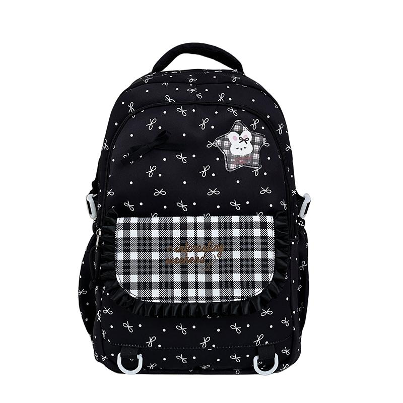 Junior School Schoolbag Women's Check Large Capacity Backpack