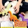 Dog Vocal Toy Bite-Resistant Dog Chew Toys Plush Dinosaur Shape Squeak Toys Simulation Animal Puppy Molar Toy Training Supplies