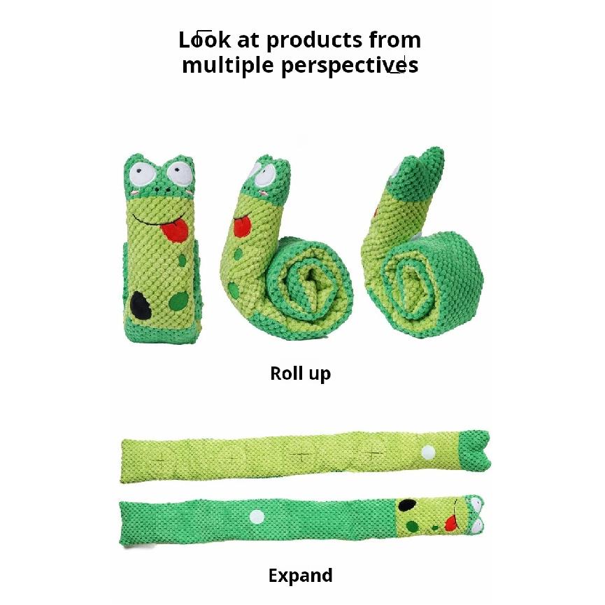 Dog Puzzle Feeder Interactive Toy Indestructible Plush Sound Squeak Puppy Toys For Resistant Foldable Snail Dogs Pet Supplies