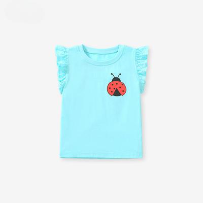 Wind Cartoon Kinder T-Shirt Mädchen Kurzarm Oberteil Sommer Rundhals Reine Baumwolle Mädchen T-Shirt