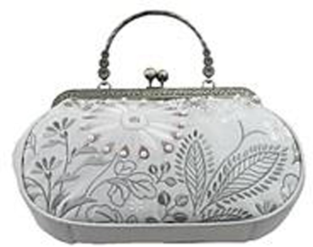 

Ando Handbag with Pearl Beads and Floral Sarasa Bag with Suitable for both Japanese and Western Entrance and Sand Beige Women s Embroidery, Handles,
