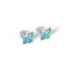 Minimalist 925 Sterling Silver Butterfly Stud Earrings: Blue Topaz