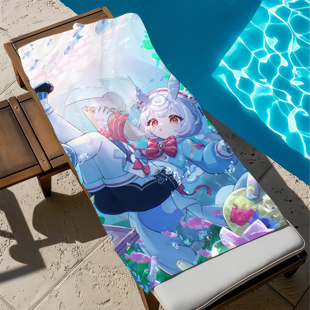 Genshin Impact Sigewinne Towel Beach Quick Dry Soft Pool Towels Gift for Travel Gym Shower Camping Sports