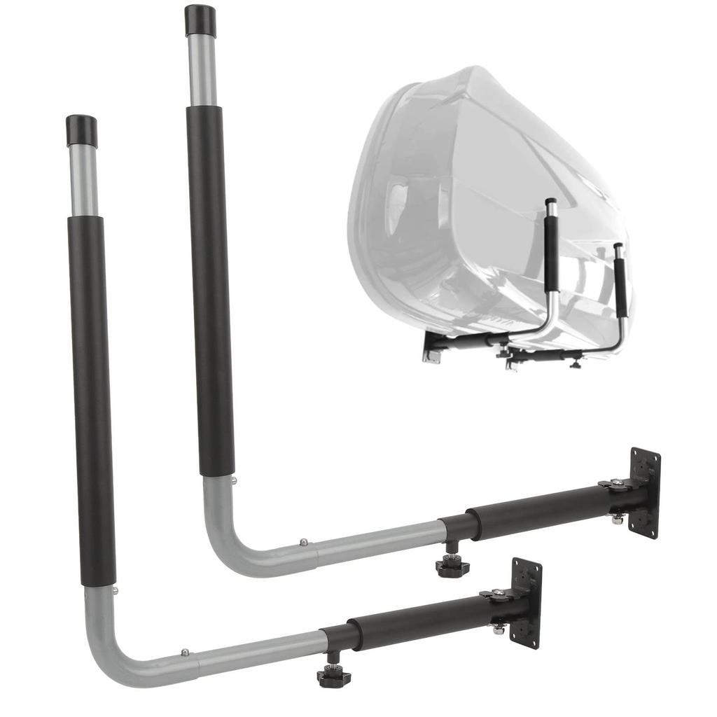 Foldable and Telescopic Car Roof Box Wall-Mounted Rack, 50kg Load Capacity, with Storage Hooks and Hanger for Kayaks, Canoes, and Surfboards