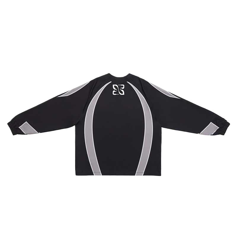Anta Streetwear Series Black & Grey Colorblock Techwear Loose Half-Zip Jacket 172541602V-1