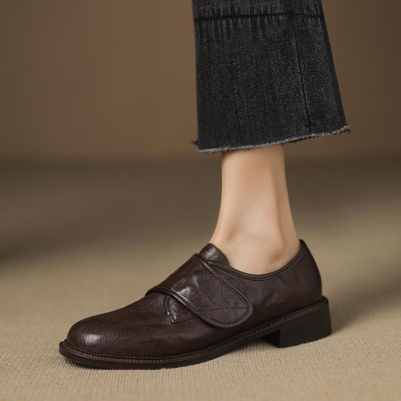 Fashion 2025 New Fashion Genuine Leather Women Pumps Shoes Spring Mid Heels Shoes Round Toe Casual Woman Office Loafers Ladies 34-40