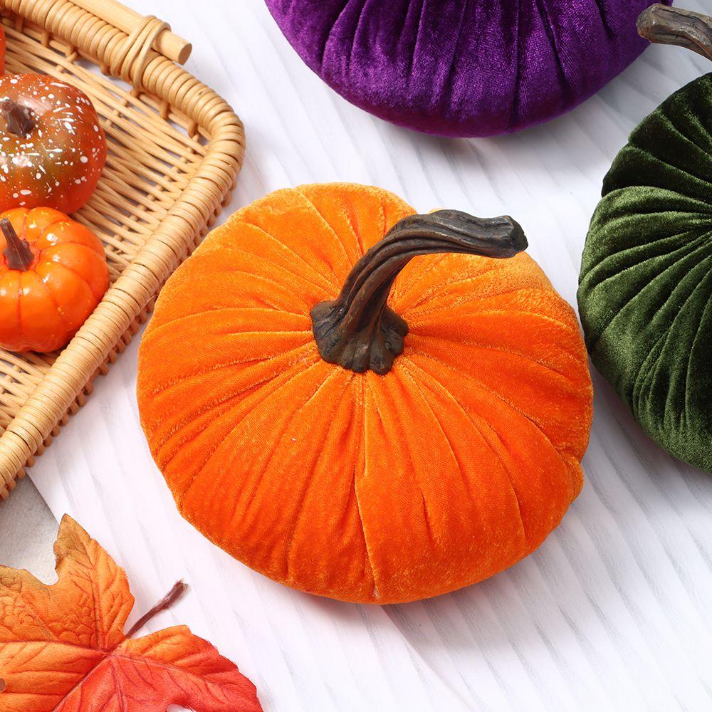 Cute Handmade Exquisite Plush Throw Pillows Velvet Pillow Soft Stuffed Pumpki Pumpkins Decor