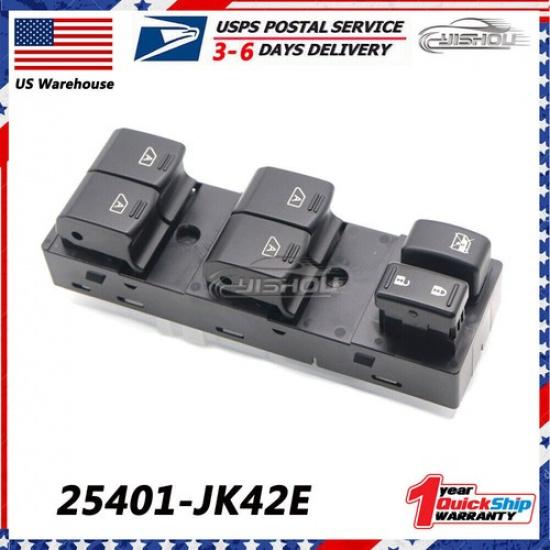 25401-JK42E Front Side Master Power Window Switch for Infiniti G35 G37 2007-2008