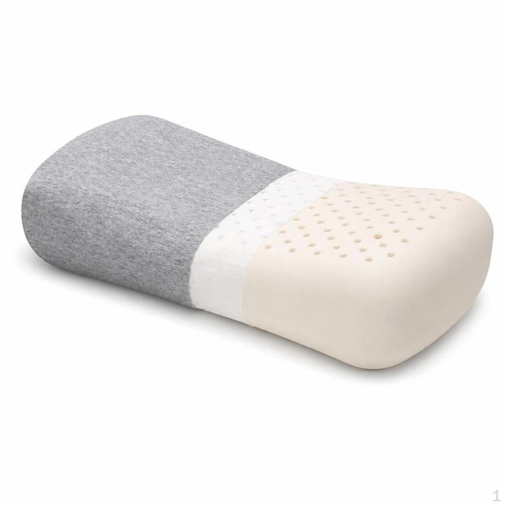 Natural Latex Mini Travel Pillow for Office Naps and Outdoor Use 40x20x8cm Light Gray Cotton