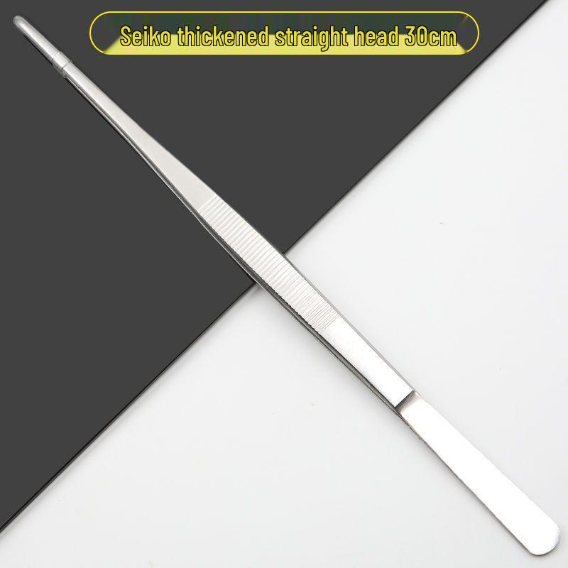 304 Stainless Steel Multifunctional Tweezers: Thickened Straight & Round Head, Bent Tip, Ideal for Aquatic Plants and Succulents.