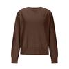 2025 Women's Solid Color Round Neck Long Sleeve Casual Pocket Pullover Sweater - Autumn/Winter European American Style