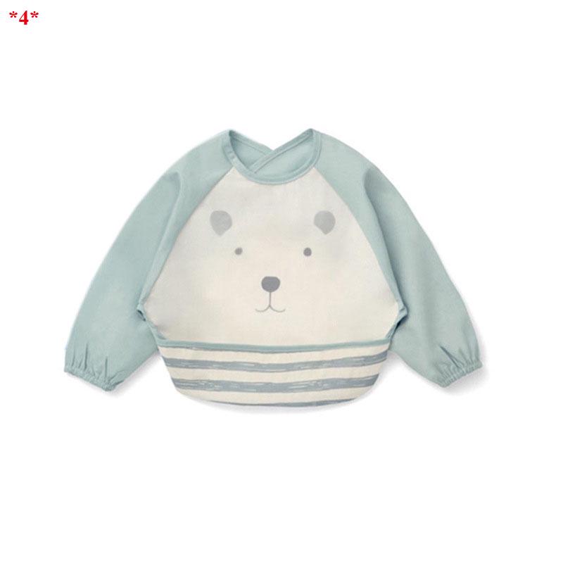 6-24 Months Cartoon Babys Bibs Kid's Waterproof Eva Apron Girls Boys Feeding Burp Cloths with Long Sleeves Newborns Saliva Towel