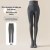 Gray High-Waist Grid Pattern Tights – Women's Tummy Control & Butt Lifting Pantyhose for Autumn/Winter Outerwear