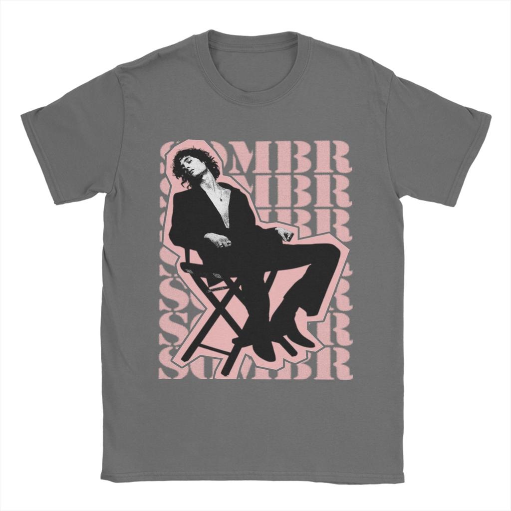 Unisex T-Shirts Sänger Sombr Vintage Reine Baumwolle T-Shirts Kurzarm T-Shirt Rundhals Kleidung Bedruckt