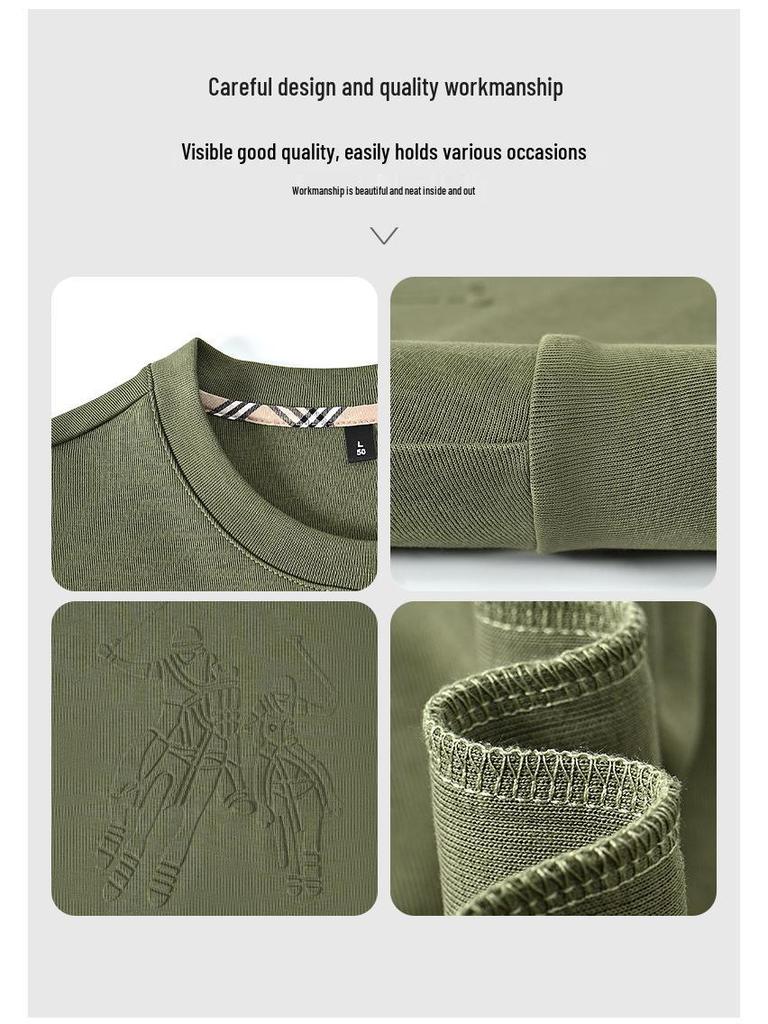 Sweatshirt épais à col rond pour homme Paisenlong 2025: Tendance Européenne & Américaine Automne/Hiver pour l'Âge Moyen à Avancé