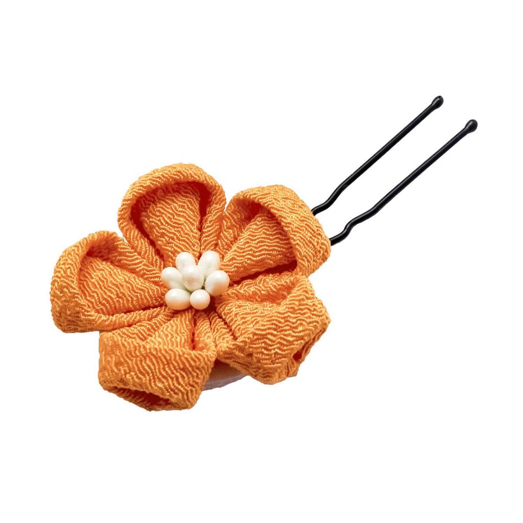 [Kanza Store] Tsumami Zaiku Flower Hair Ornament Kanzashi Hair Accessory Corsage Hair Clip Dangle Ornament Chirimen Fabric Coming-of-Age Ceremony