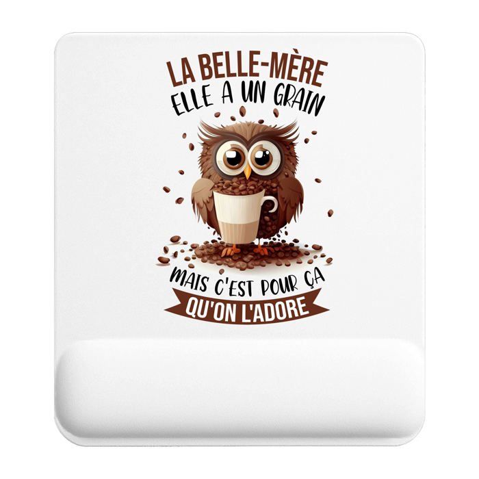 Tapis de souris - PLANETEE - La Belle-Mère Chouette grain - 22x18 cm - Polyester/Caoutchouc - Sublimation HD