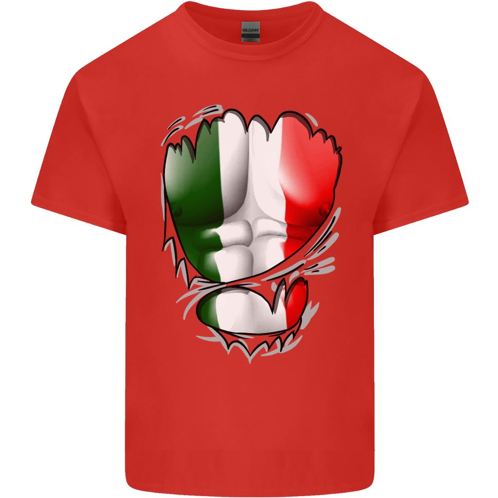 Gym Italian Flag Ripped Muscles Italy Unisexs Light Cotton TShirt