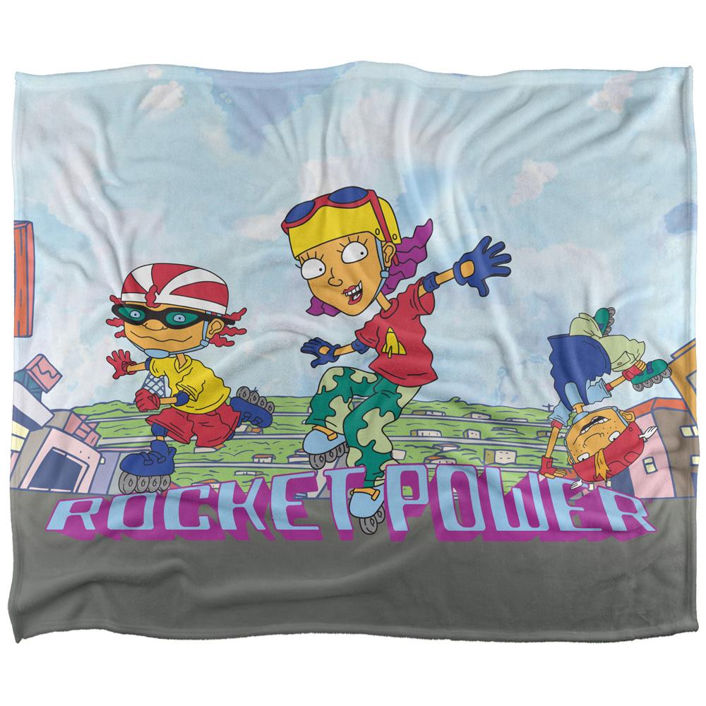 Rocket Power Silky Rollerskates Otto, Reggie & Twister Supersoft Blanket