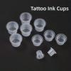 100pcs Disposable Tattoo Ink Cups Plastic Pigment Clear Holder Container Caps Tattoo Permanent Makeup Microblading Supply