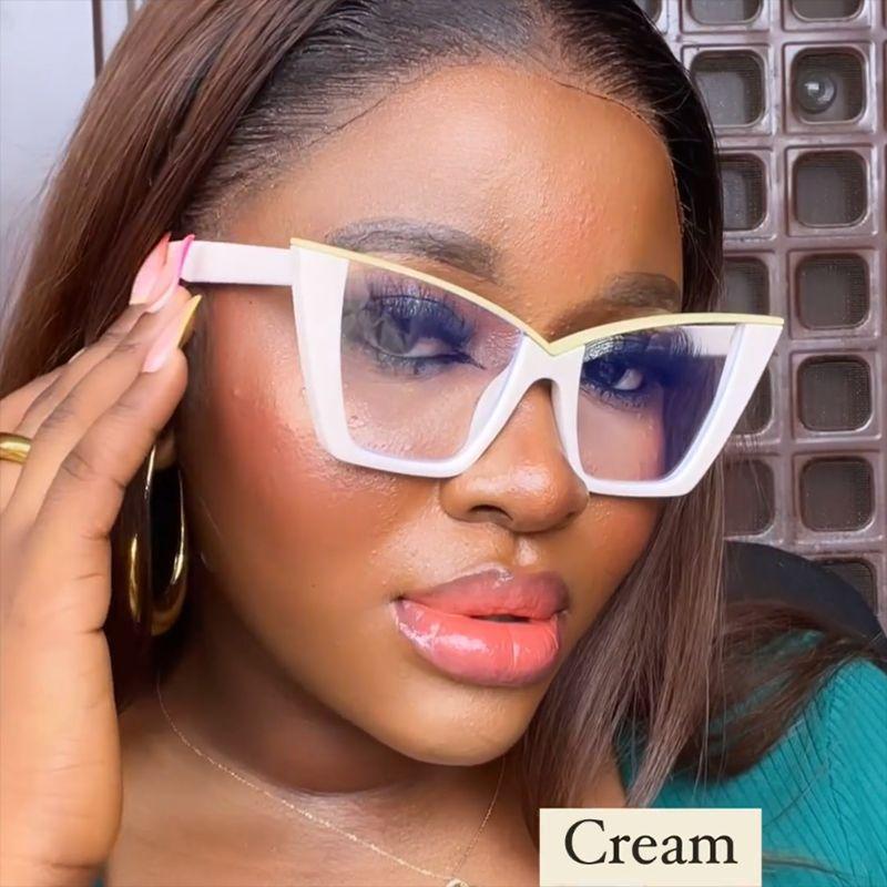 Fashion Design Rainbow Cat Eye Frame Photochromism Reading Glasses Women Anti Blue Light Hyperopia Prescription Eyewear 0~+600