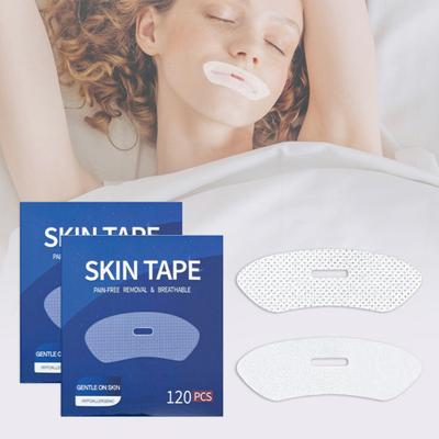 Lot de 120 patchs anti-ronflement pour le nez, aide à la respiration, doux pour la peau, soulagement du ronflement, autocollant buccal