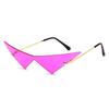 Oversized Shauna Cat Triangle Women Eye Sunglasses Ins Poplar Rimless Onepiece Clear Ocean Lens Tinted Sun Glasses Uv400