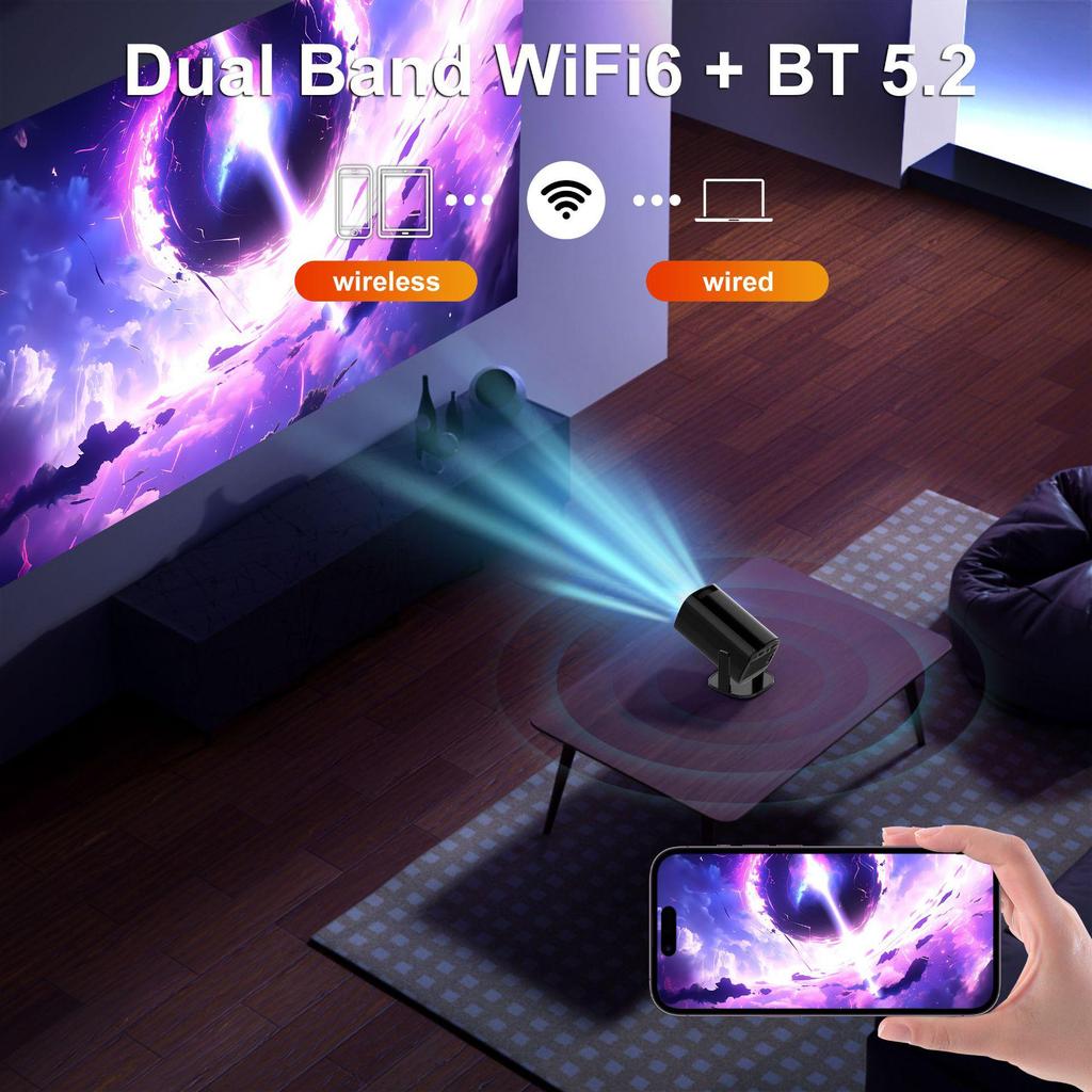 U1 Game Console 8K Android Portable Smart HD Projector with WiFi for Outdoor and Home Use