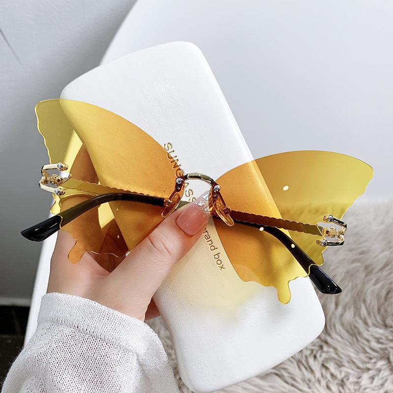 Butterfly Sunglasses Women'S Large Frame Gradual Change Color Sunglasses Trend Street Sunglasses