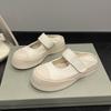 Mary Jane Half Slippers Sandals Chunky Canvas Shoes