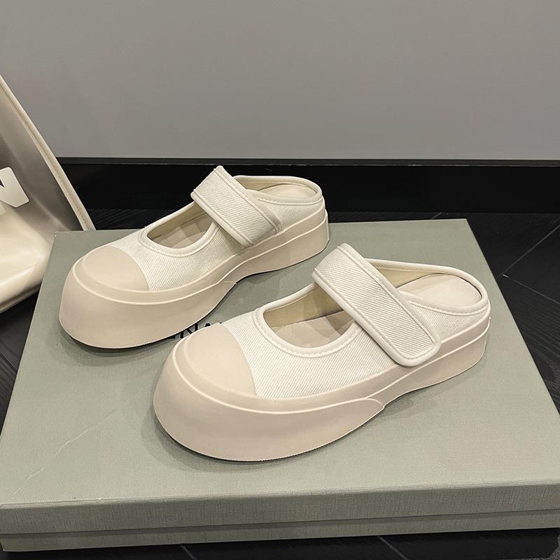 Mary Jane Halbschuhe Sandalen Klobige Canvas Schuhe