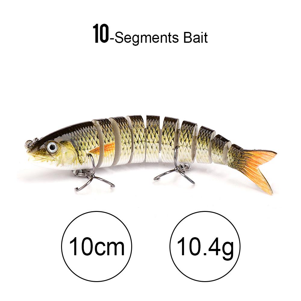 10cm 10g Sinking Crankbaits Fishing Lure 10-segments Wobbler Hard Artificial Bait For Pike Fishing Accessories Swimbait