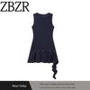Za Export New Arrival Women's Clothing ZR Fashion Style Fashion All-Match Rivet Ornament Asymmetric Short Dress 4661248