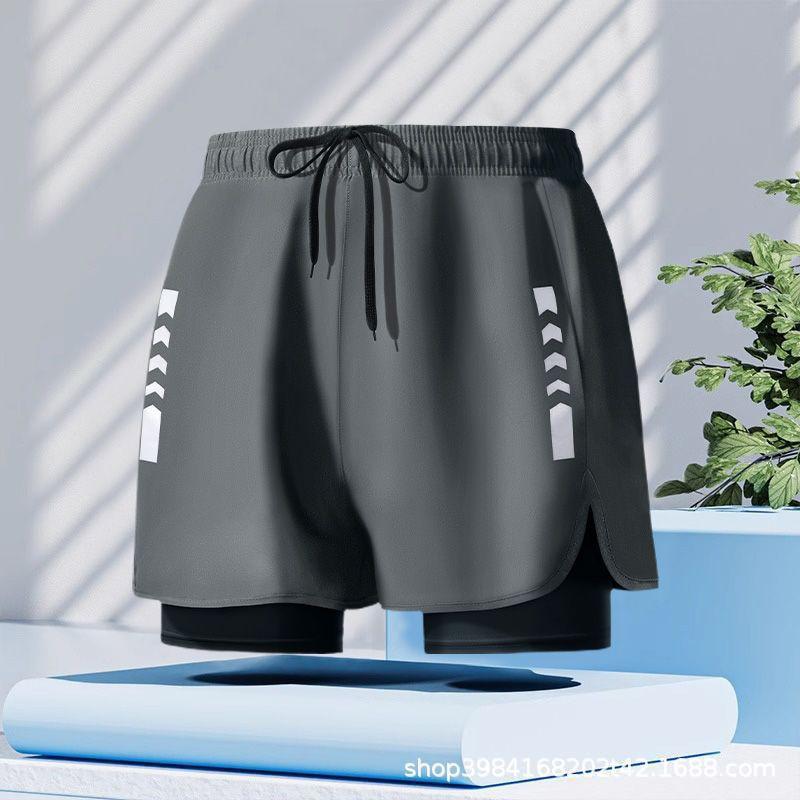 Mens Quick-Dry Swim Trunks With Inner Brief Support Loose Fit Athletic Board Shorts Swimming Beach Surfing